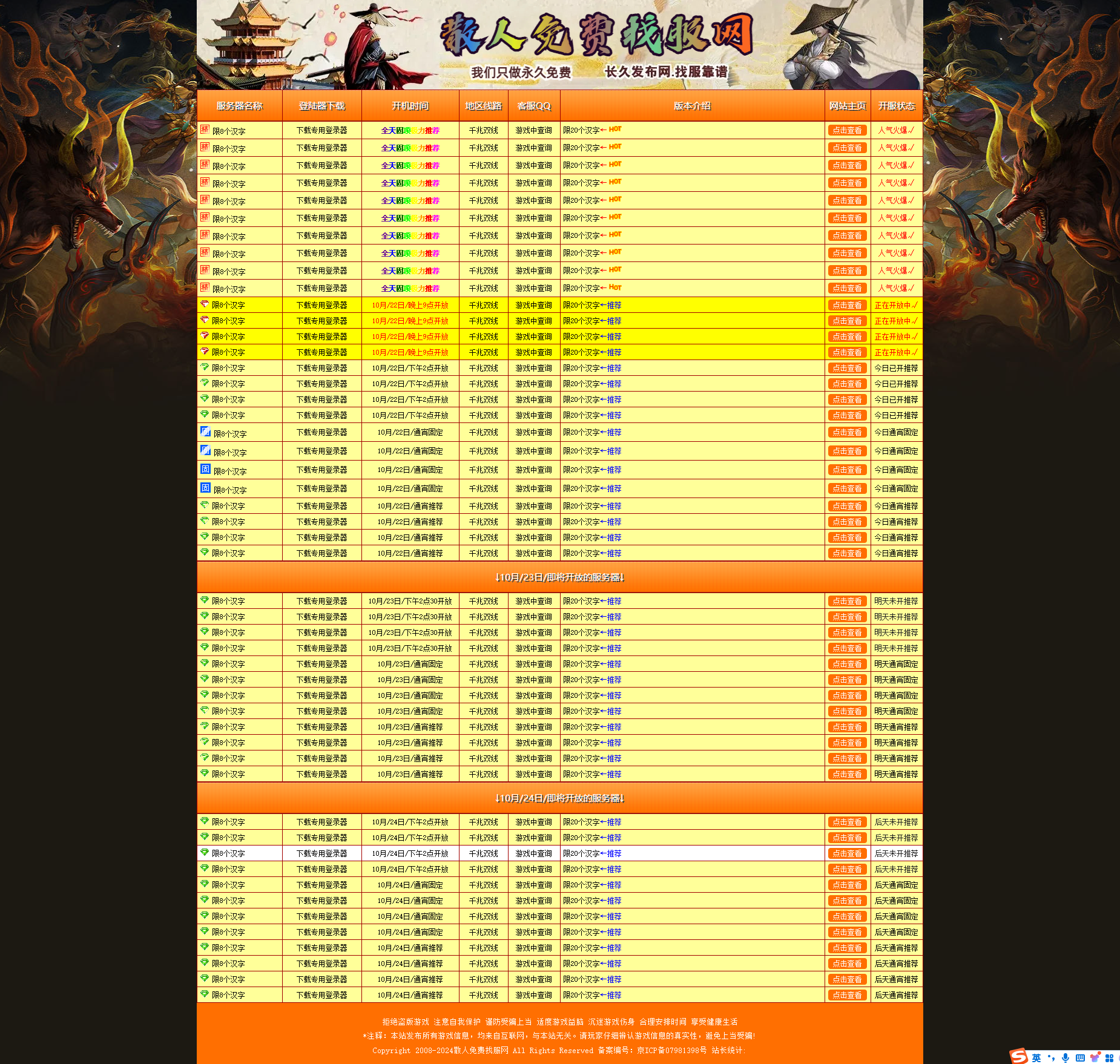 魔域传奇天龙蜀门诛仙征途冒险岛问道游戏发布网站模版程序(图2)