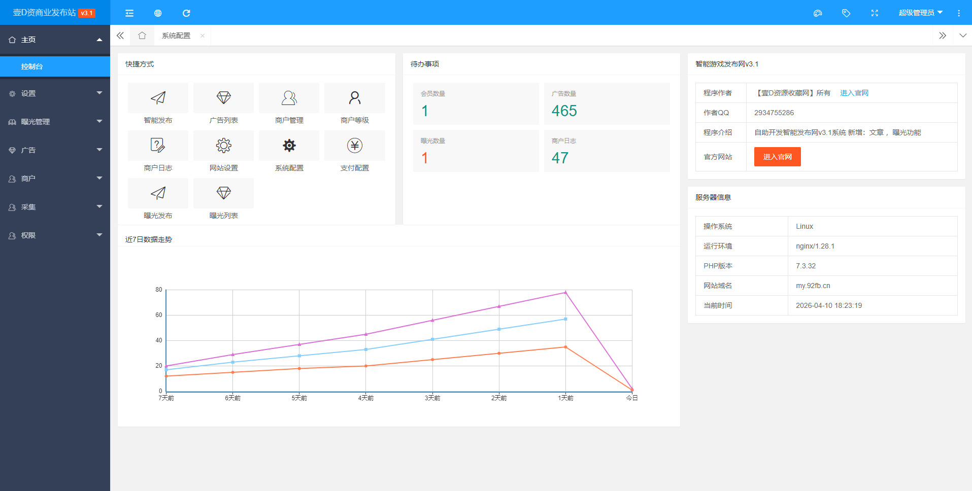 明启发布站系统